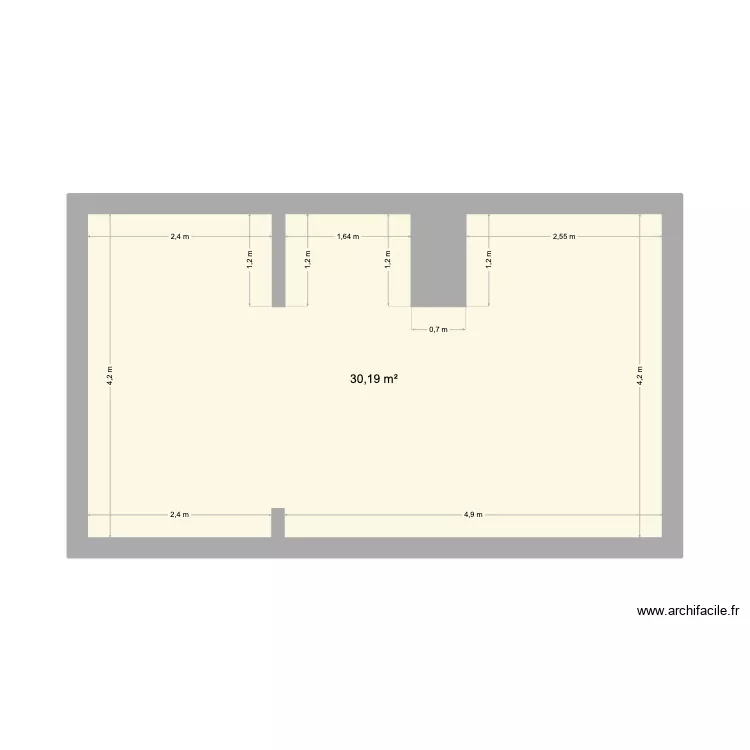 Biarritz 2 surface avec murs porteurs. Plan de 