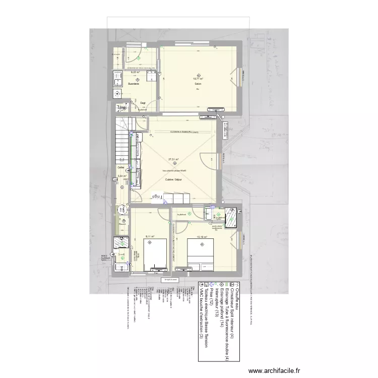 comps 2 d&eacute;finitif. Plan de 8  et 88 m²