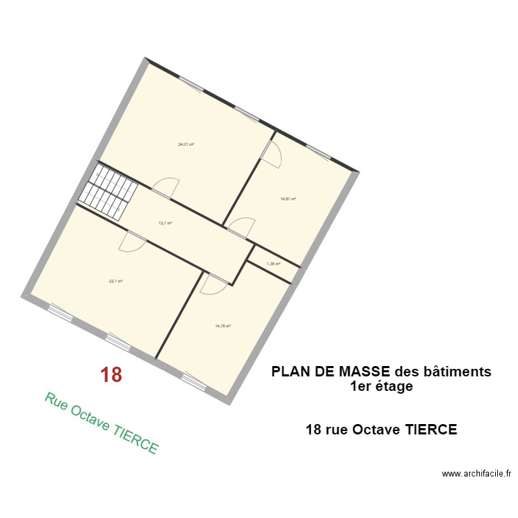 octave tierce PLAN DE MASSE des bâtiments 1er étage. Plan de 0 pièce et 0 m2