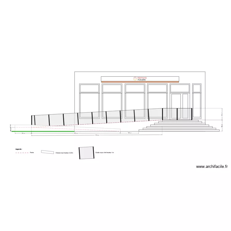 El&eacute;vation fa&ccedil;ade entr&eacute;e - Castres. Plan de 