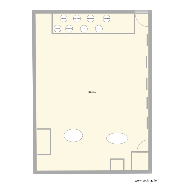 jardin. Plan de 1 pièce et 127 m2