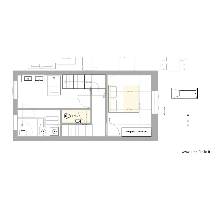 ELISE_rez_78_bis et 1er v3. Plan de 1 pièce et 2 m2