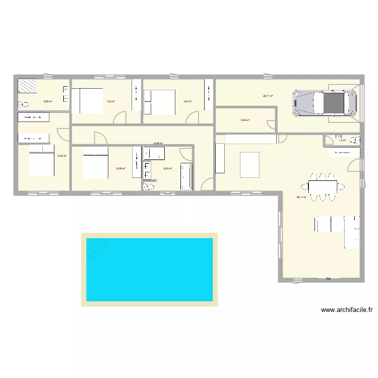 maison 8. Plan de 11  et 175 m²