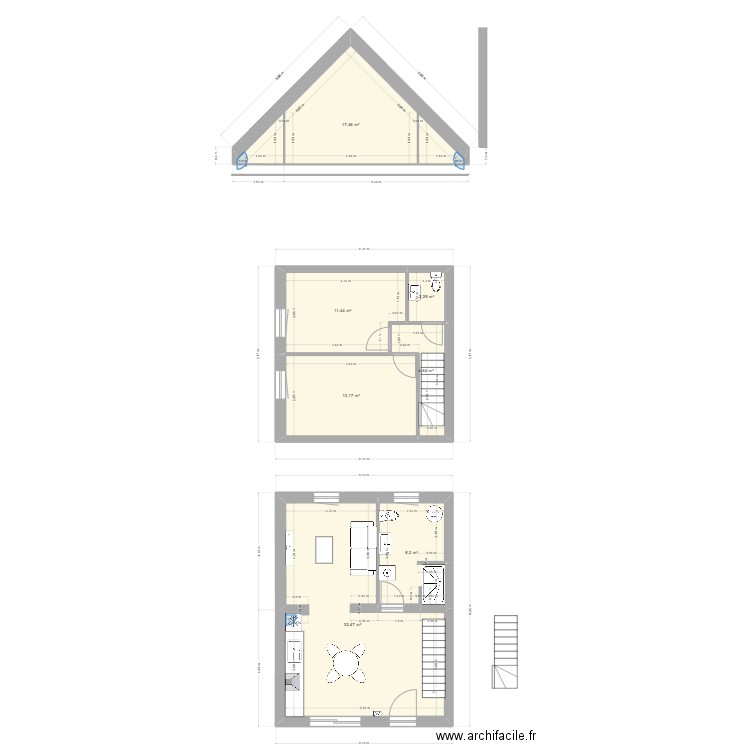 saint leger 23. Plan de 7 pièces et 90 m2