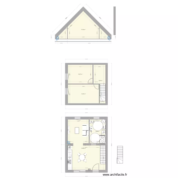 saint leger 23. Plan de 6  et 90 m²