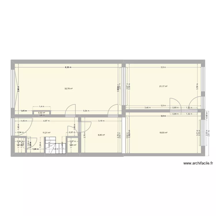 Gelijkvloer heist. debut. Plan de 8  et 95 m²