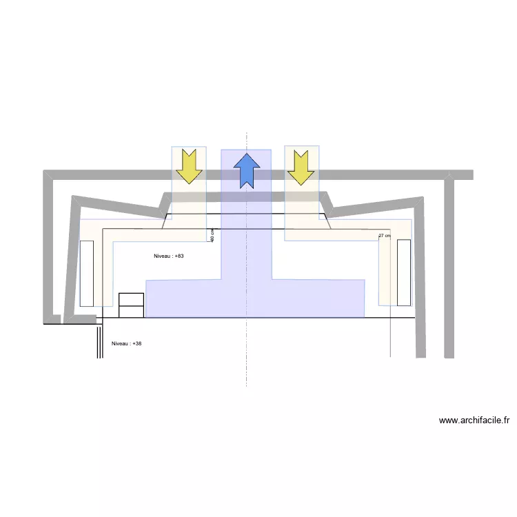 D4 Aération sous estrade. Plan de D4 Aération sous estrade. Plan de