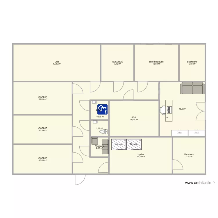 Spa 2. Plan de 15 Pièces et 149 m² Spa 2. Plan de 15 Pièces et 149 m²