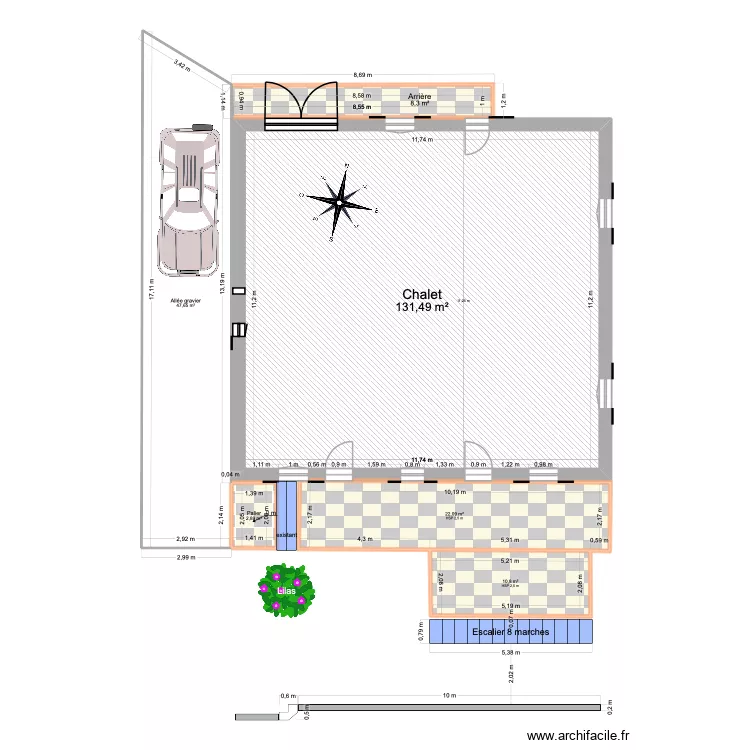 Galerie Montisbrand extension 2025 v6. Plan de 6  et 223 m²