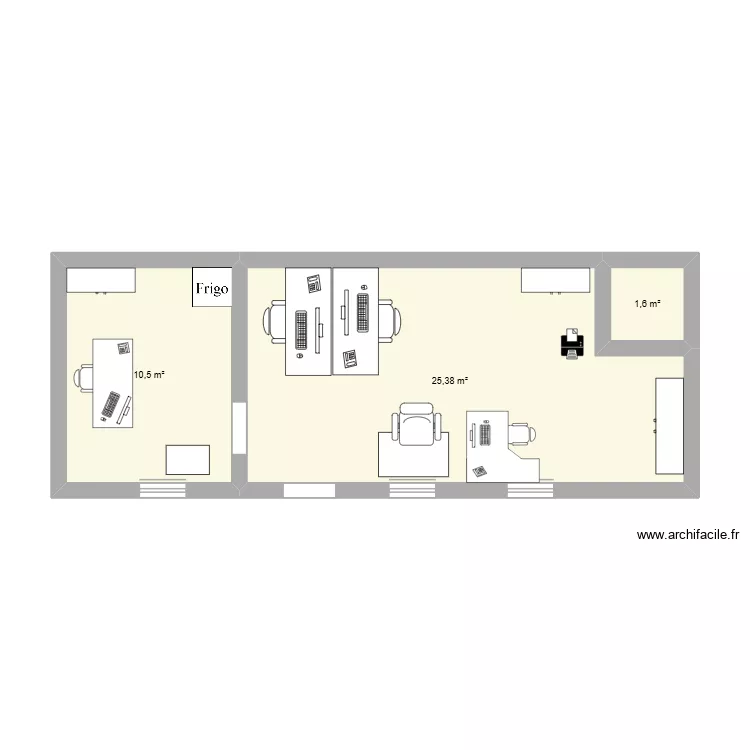 Déménagement vie locale. Plan de 3 Pièces et 37 m² Déménagement vie locale. Plan de 3 Pièces et 37 m²