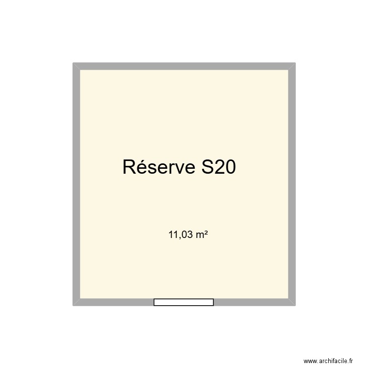 Réserve S20 CHU Helora Mons Kennedy. Plan de 1 pièce et 11 m2