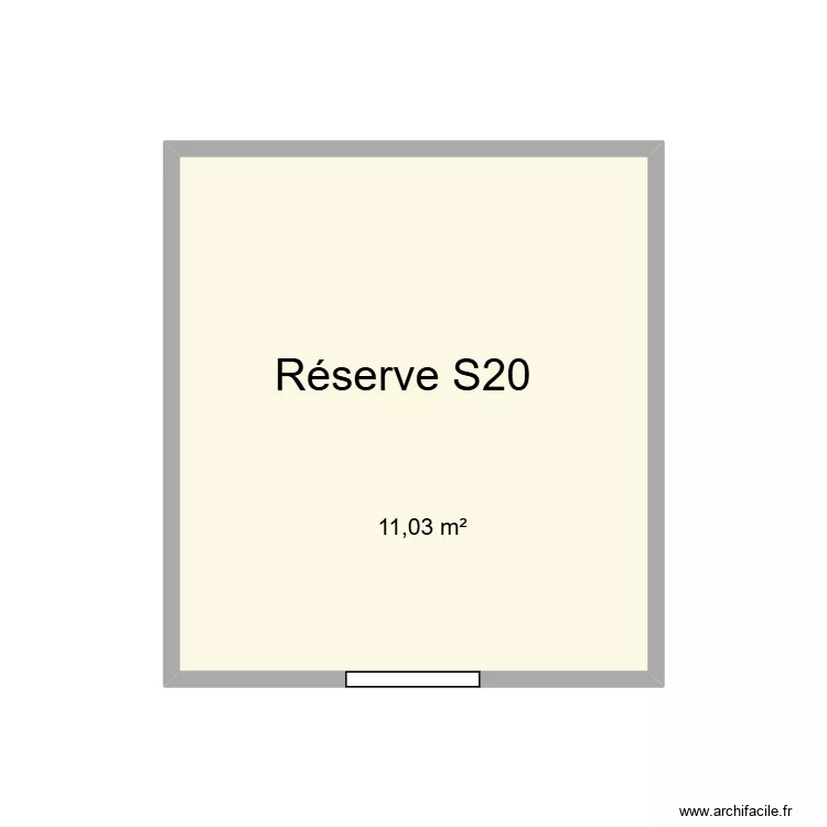 R&eacute;serve S20 CHU Helora Mons Kennedy. Plan de 1 pièce et 11 m²