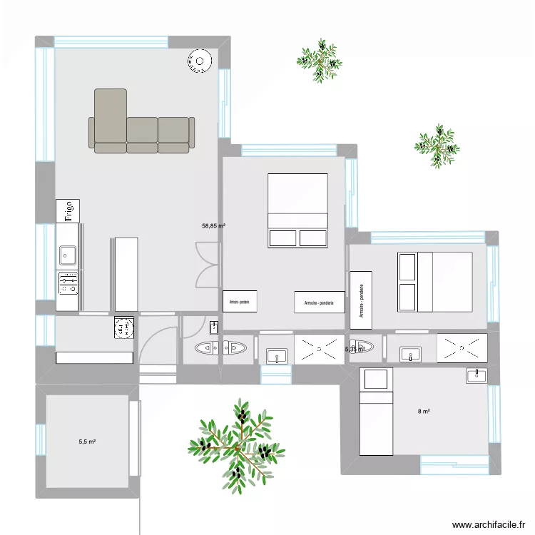 LA ULTIMA. Plan de 4  et 78 m²