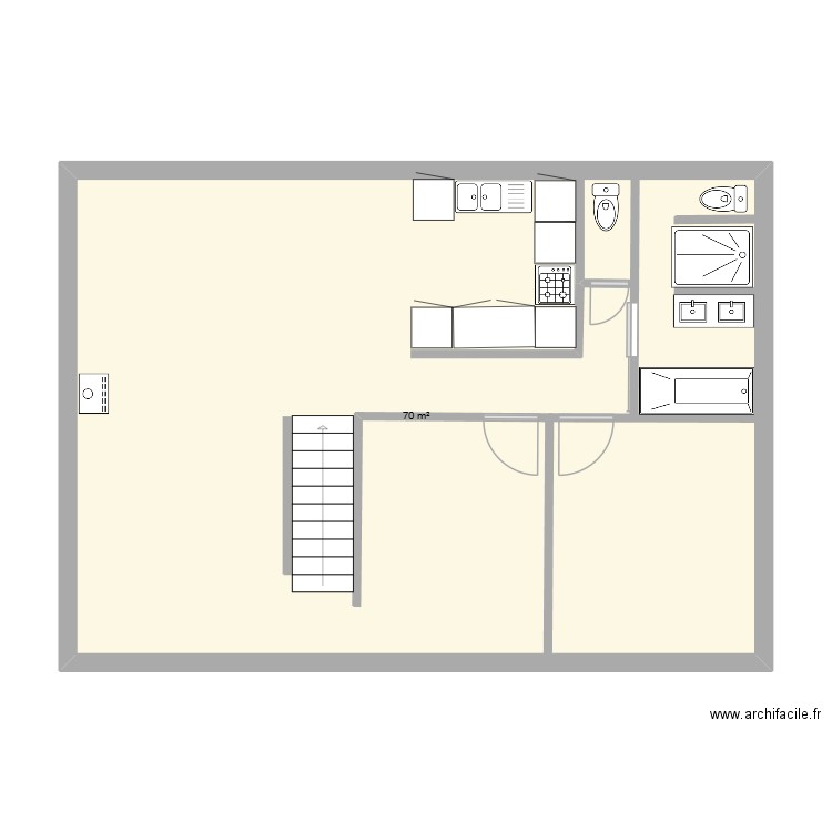PLAN OBJAT V2. Plan de 1 pièce et 70 m2