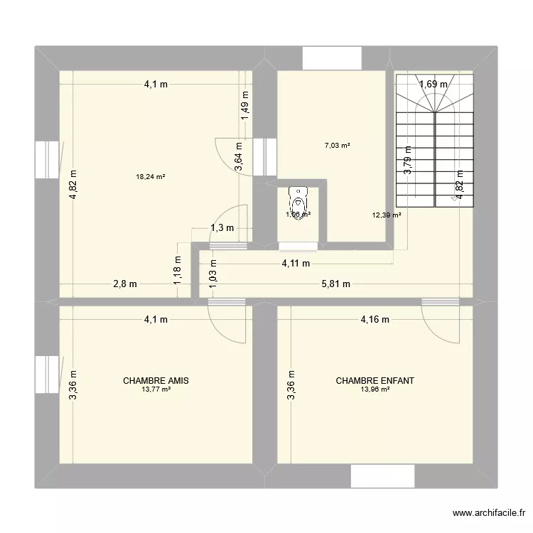ETAGE CHARENTAY SDB PARENTS. Plan de 