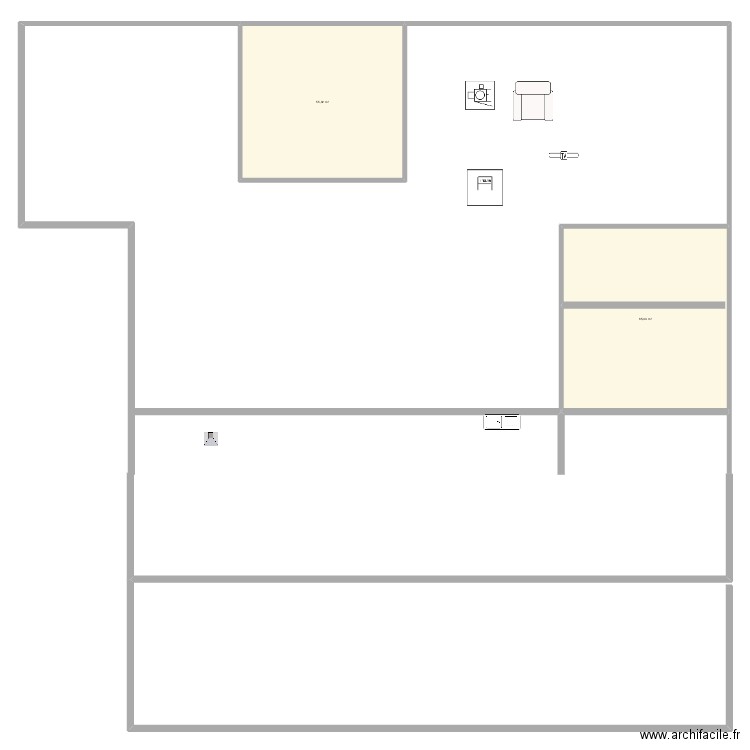 Maison. Plan de 2 pièces et 121 m2