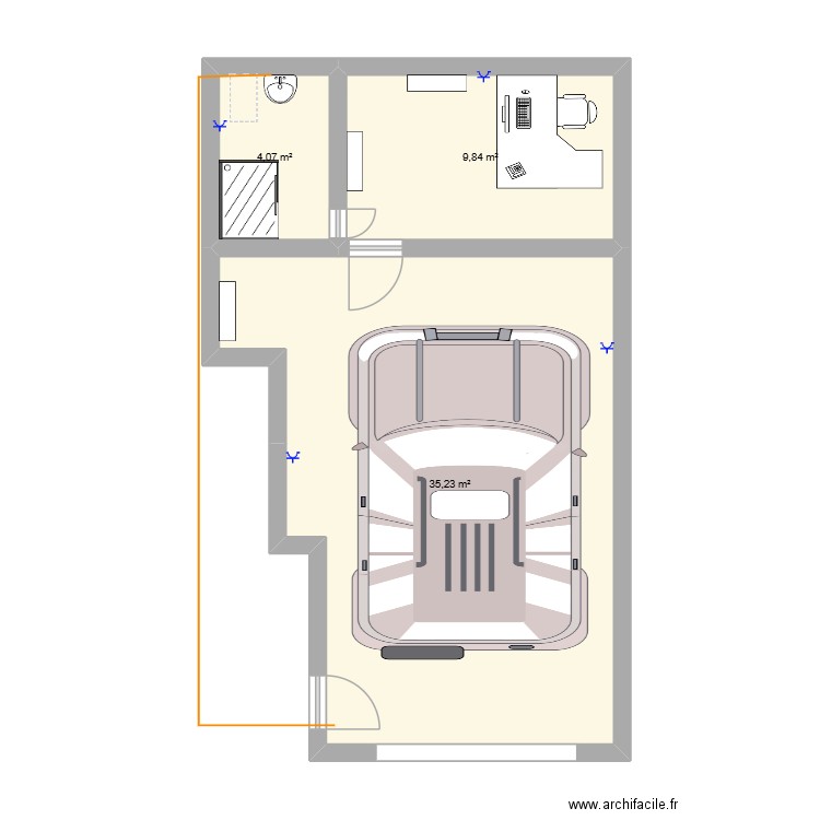 loc. Plan de 3 pièces et 49 m2