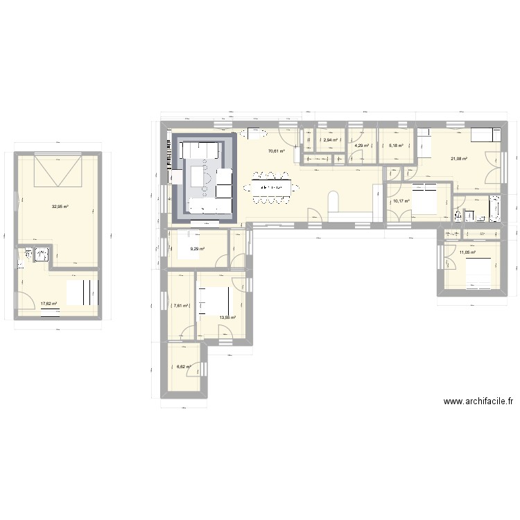 chantonnay. Plan de 21 pièces et 227 m2