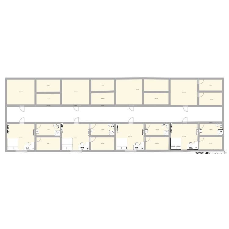 1 room. Plan de 27 pièces et 298 m2