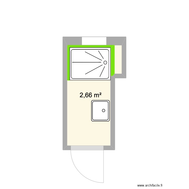 Douche . Plan de 0 pièce et 0 m2