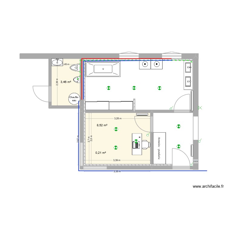 extension. Plan de 0 pièce et 0 m2