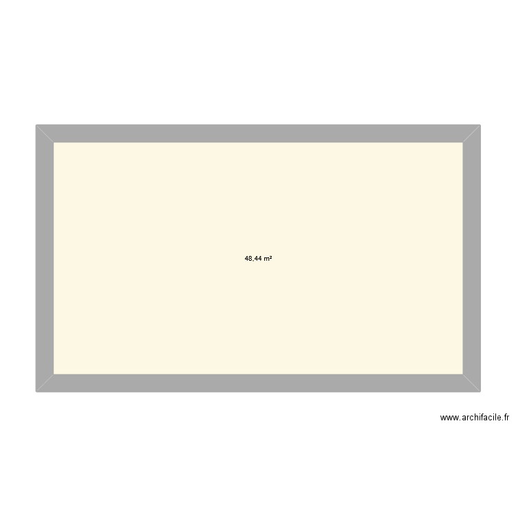 LZ 10x6m. Plan de 1 pièce et 48 m2