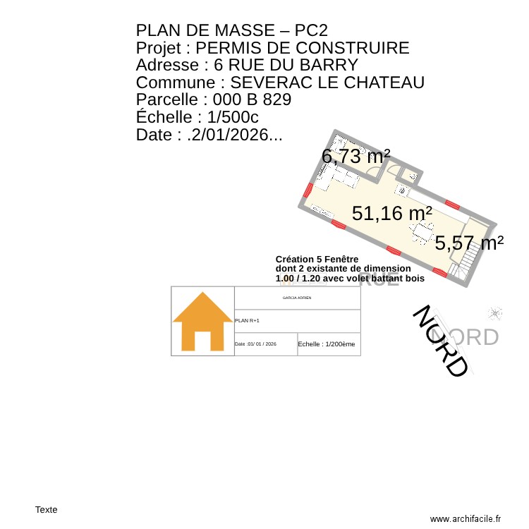 PLAN DE MASSE 2 1. Plan de 10 pièces et 192 m2