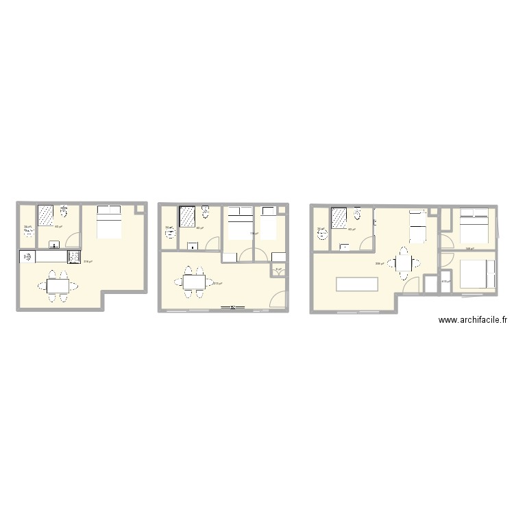chalet. Plan de 13 pièces et 128 m2