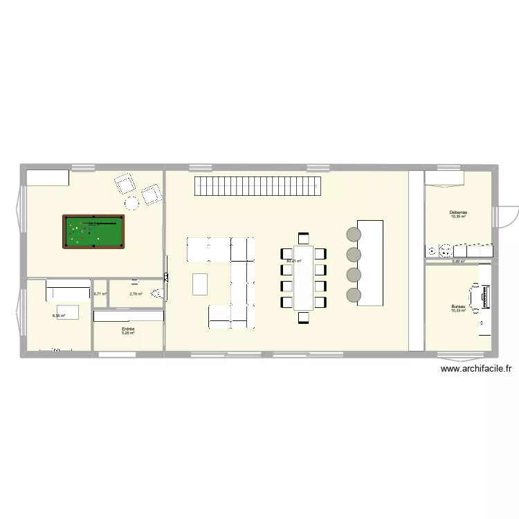 rez de chauss&eacute;. Plan de 9  et 148 m²