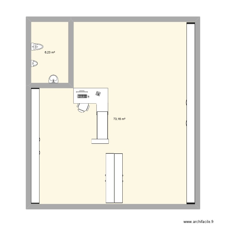 maggasin1.. Plan de 2 pièces et 79 m2