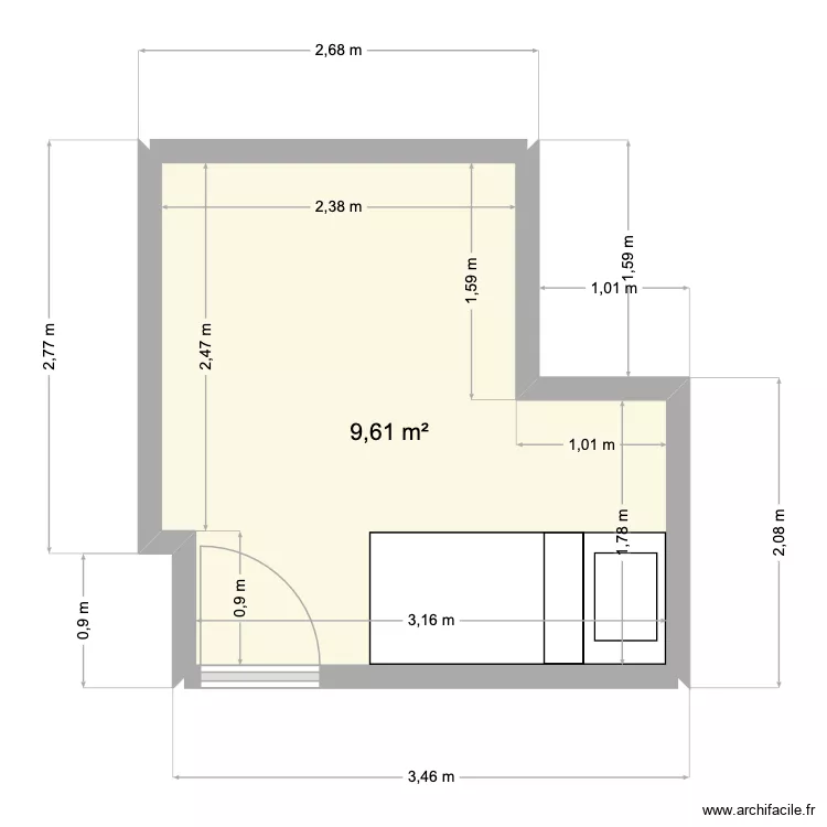 Chambre enfant. Plan de 1 et 10 m² Chambre enfant. Plan de 1 et 10 m²