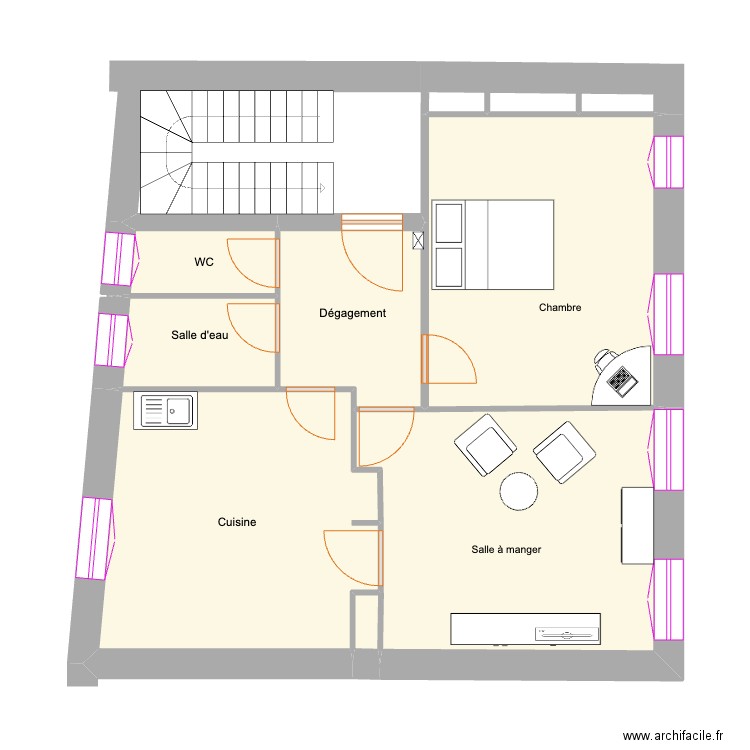 Plan  Bas-pranles. Plan de 0 pièce et 0 m2