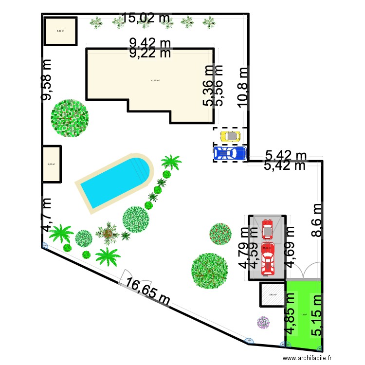 pascal. Plan de 7 pièces et 425 m2