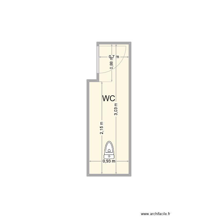 plan 2. Plan de 1 pièce et 3 m2