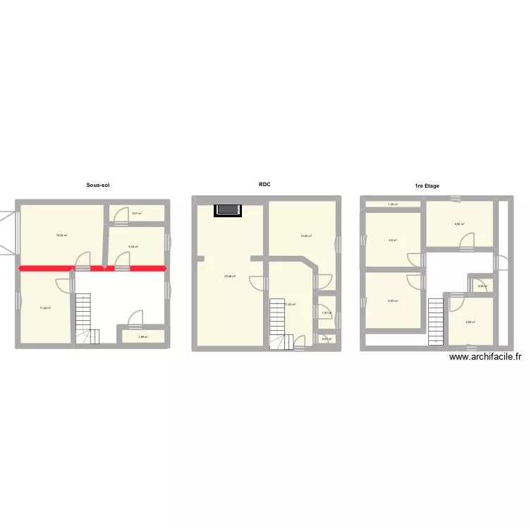 72 Billoir. Plan de 16 Pièces et 135 m² 72 Billoir. Plan de 16 Pièces et 135 m²