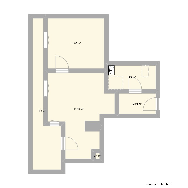 HOME HAITEM. Plan de 6 pièces et 44 m2