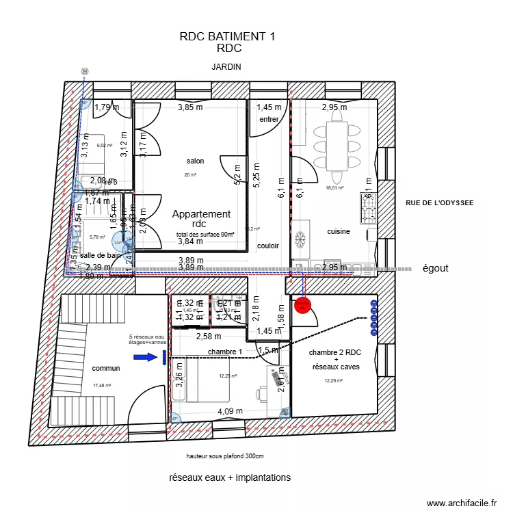 RDC Bâtiment 1 + aménagement + plomberieT4 08/2026. Plan de 11 et 110 m² RDC Bâtiment 1 + aménagement + plomberieT4 08/2026. Plan de 11 et 110 m²