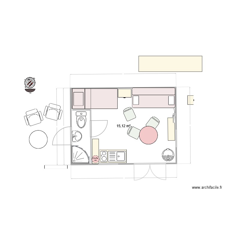 Kerg v ersion sans ext 6. Plan de 1 pièce et 15 m2