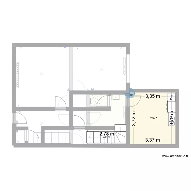 som. Plan de 3  et 22 m²