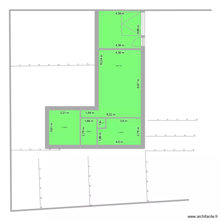 Maison L. Plan de 5 Pièces et 77 m²