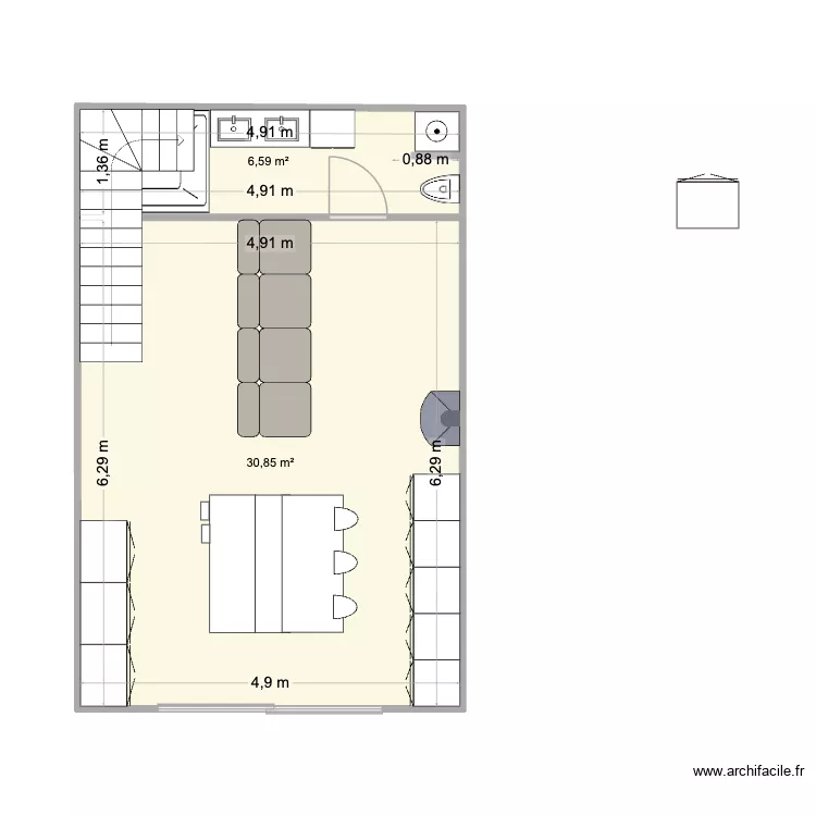 Grange VDEF. Plan de 8 Pièces et 74 m² Grange VDEF. Plan de 8 Pièces et 74 m²