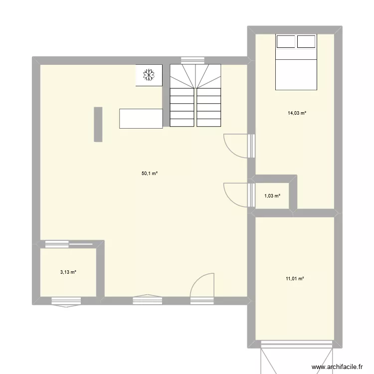 Maison. Plan de 5  et 78 m²