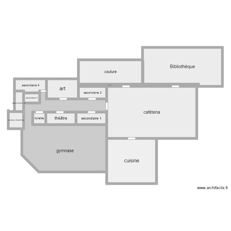 école Fashiopn. Plan de 15 pièces et 248 m2