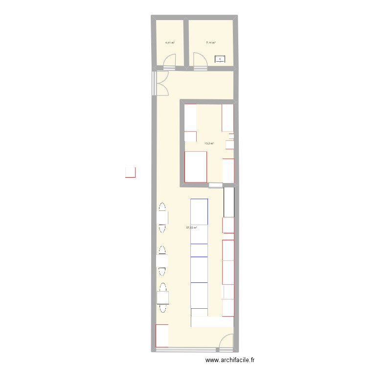 2eme Optit creux. Plan de 4 pièces et 82 m2