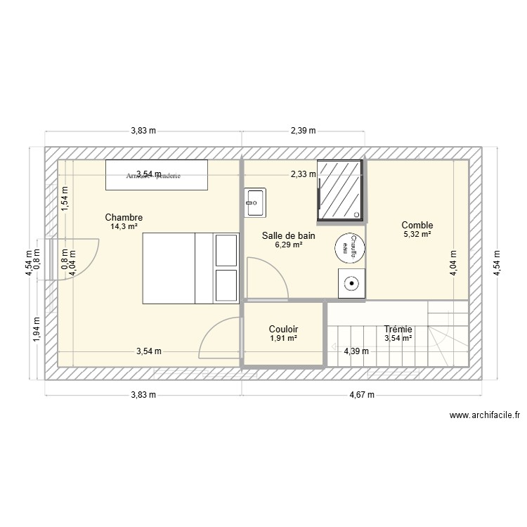 PROJET LIZIO. Plan de 7 pièces et 64 m2