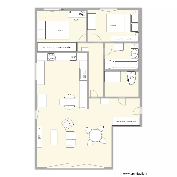 appartement Vil. Plan de 4  et 176 m²