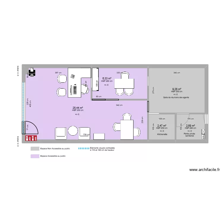 AGENCE NESTENN SAINT SYLVAIN D'ANJOU DANS L'EXISTANT. Plan de 5  et 46 m²