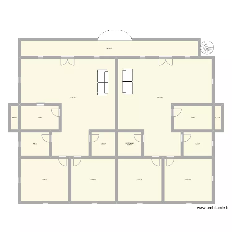 R+1 KAOU BA TEST 1. Plan de 15  et 312 m²