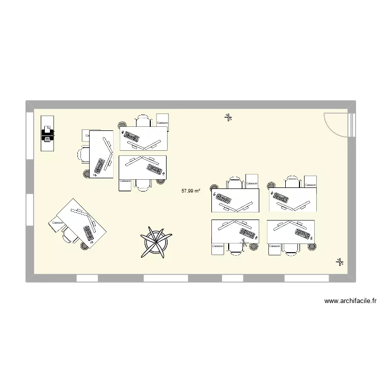 bureau s&eacute;dentaire. Plan de 1  et 58 m²