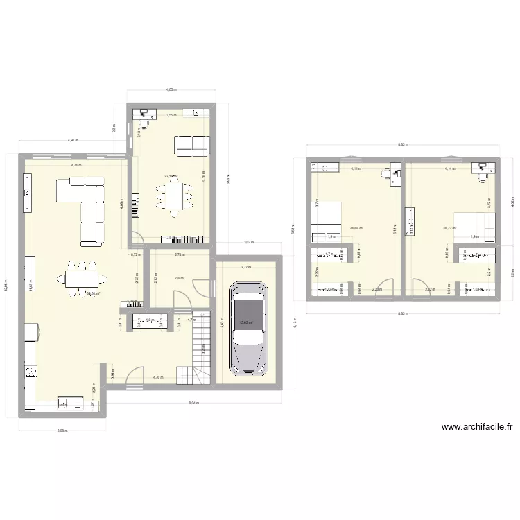 Agrandissement B. Plan de 6 et 161 m² Agrandissement B. Plan de 6 et 161 m²